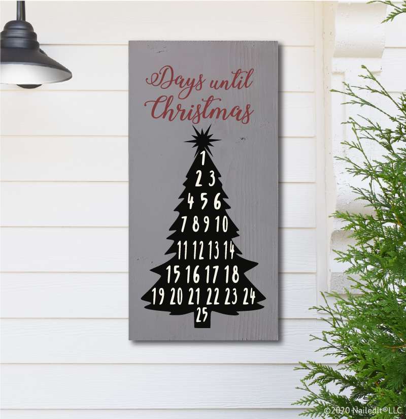 1016 Countdown to Christmas Tree Chalkboard
